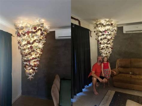 Mom turns Christmas tree upside down to stop daughter from destroying ...