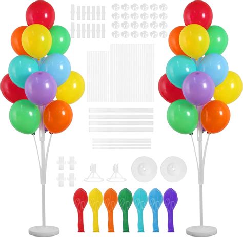Amazon.com: RUBFAC 2 Set 52in Balloon Column Stand Kit with Colorful ...
