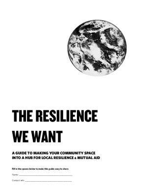 Fillable Online The Resilience We Want: A process guide to creating ...
