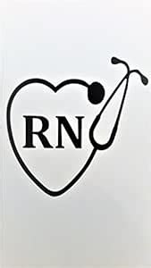Nurse Nursing RN LPN Stethoscope Vinyl Decal Sticker|Black|Cars Trucks ...
