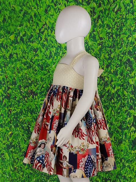 Girls Patriotic Dress Flags Stars 4th July Dress Red - Etsy