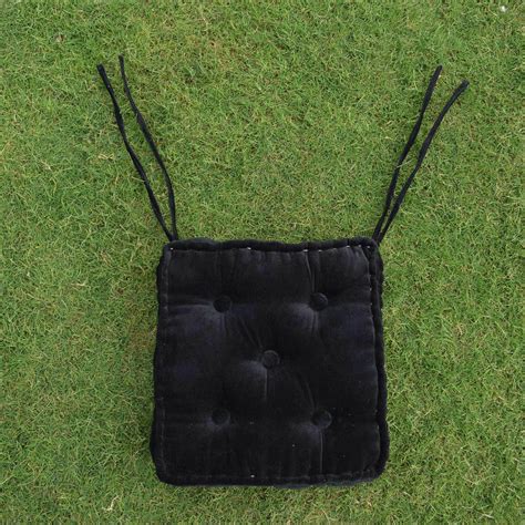 Cotton Velvet square Chair pad with ties | KNILOT