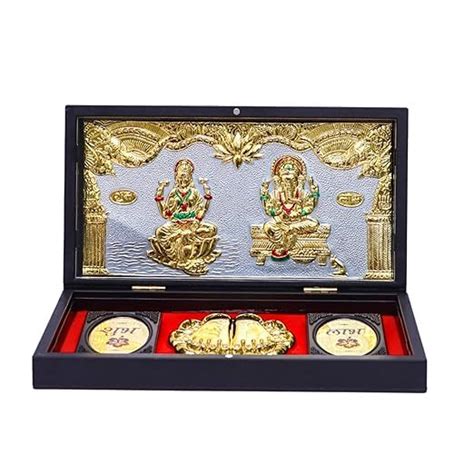 KUSHAL CREATIONS 24K Gold Plated Laxmi Ganesh Religious Frame Photo ...
