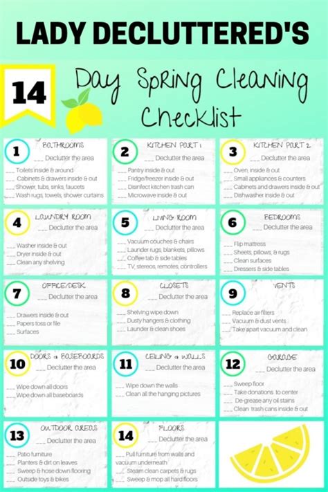 Spring Cleaning Checklist 的图像结果