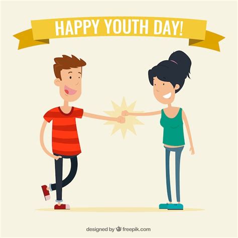 Youth day background with happy couple | Free Vector