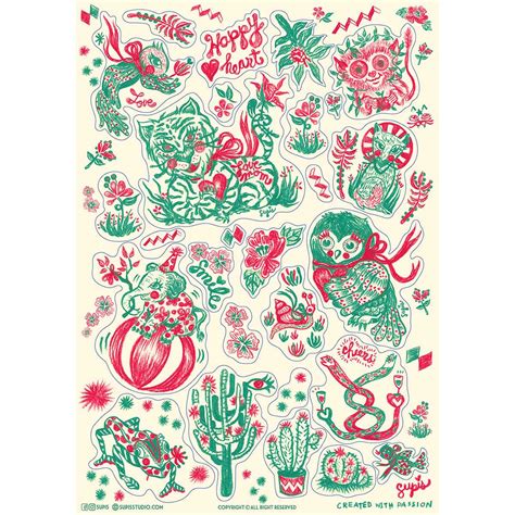 Supis Stickers - Happy Heart (A5) | LINE SHOPPING