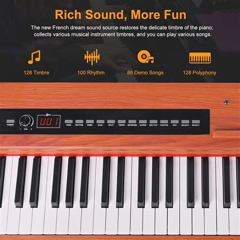 Buy ZHRUNS Digital Piano,88 key Full Weighted Keyboard Piano,Heavy ...