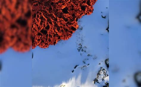 कुदरत का कमाल...बर्फीली सतह पर तैरता लावा देख लोगों ने कहा- बर्फ ने ओढ़ ...