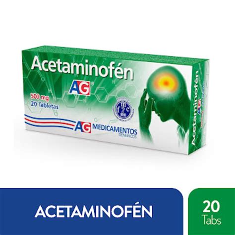 Acetaminofén 500 Mg Caja X 20 Tabletas Ag | Axalotiene