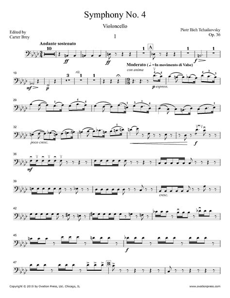 Tchaikovsky Symphony No. 4 Cello Part by Carter Brey