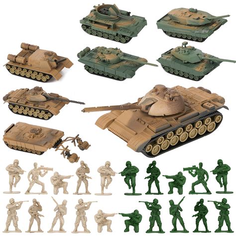 Proloso Military Army Playset 8 Take Apart Battle Tank Models ...