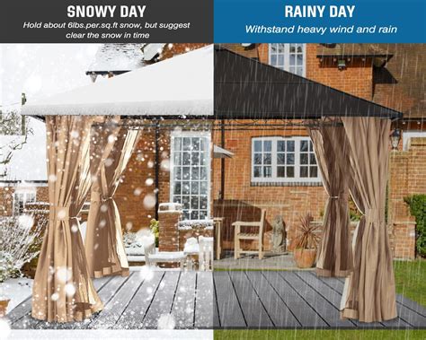 Buy COOSHADE 10×12 Hardtop Patio Gazebos Polycarbonate Roof Waterproof ...