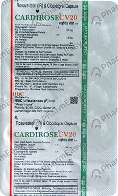 Cardirose Cv 20mg Strip Of 10 Capsules: Uses, Side Effects, Price ...