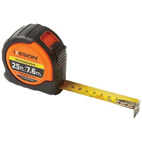 KESON, Nonmagnetic Single Hook Tip, 25 ft, Tape Measure - 787PH4 ...