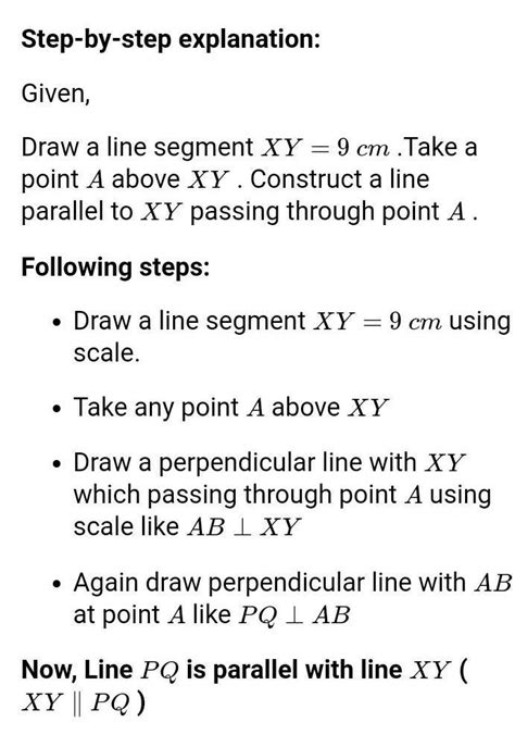 Draw a line segment XY = 9 cm. Take a point A above XY. Construct a ...
