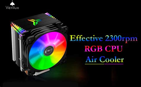 Verilux® RGB CPU Cooler,2300rpm CPU Air Cooler,PWM 4 Pin RGB CPU Cooler ...