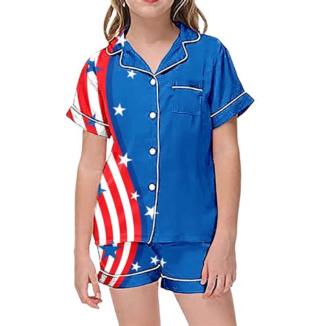 TOOYOU Girls Sleepwear Outfit Sets 4th Of July Kids Pajamas Printed ...