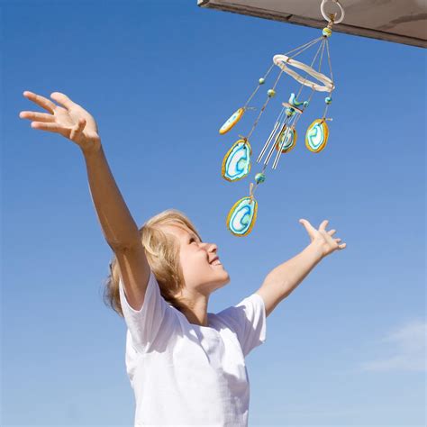 Buy Wind Chime Craft Kit for Kids, DIY Unique Clay Geodes Wind Chime ...