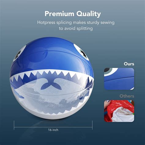 Buy Wenlenie Shark Beach Balls for Kids 16'' Glow in The Dark ...