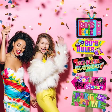 Hooqict 20 Pieces 80s Party Sign 80s Party Decorations Retro India | Ubuy
