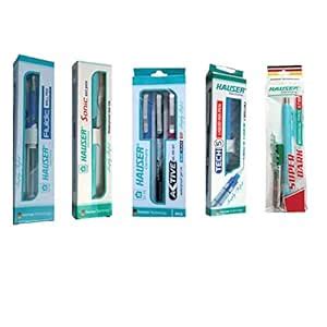 HAUSER GERMANY Combo of Fluidic Ball Pen, Sonic Gel Pen, Tech 5 Ink Pen ...