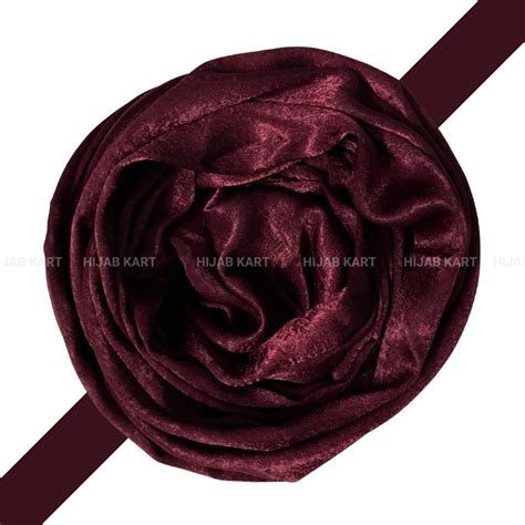 Wine Red- Velvet Satin Hijab – Hijab Kart