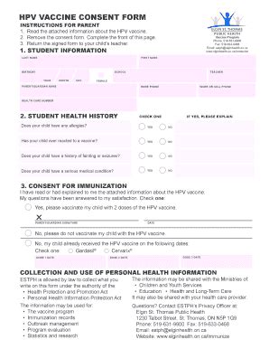 Fillable Online elginhealth on HPV VACCINE CONSENT FORM - elginhealth ...