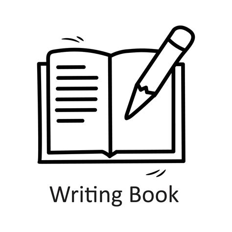 Writing Book vector outline Icon Design illustration. Stationery Symbol ...