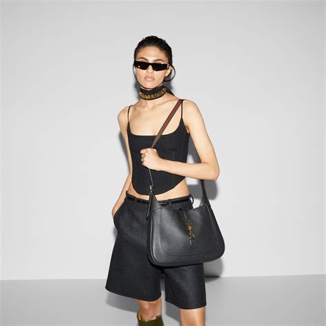 Gucci Jackie 1961 large bag in black leather | GUCCI® CA