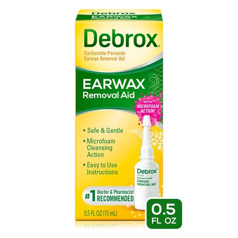 Debrox Earwax Removal Drops with Gentle Microfoam Cleansing Action, 0.5 ...