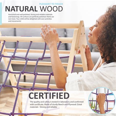 WEDANTA Triangle Climber with Ramp - Premium Wooden Climbing Triangle ...