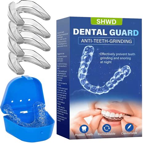 Nighttime Teeth Grinding Mouth Guard, Professional Bruxism Stopper, 2 Sizes, BPA Free (4 Pcs ... - night guard for grinding
