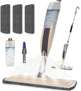 Spray Mop for Floor Cleaning,Microfiber Dust Mop with Sprayer with 3 ...