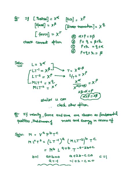 Units AND Dimensions Notes - If Position Xd Acc XP speed XP linear ...