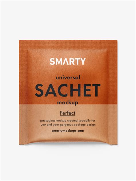 Cosmetic Sachet With A Hole Mockup Psd Kraft Paper