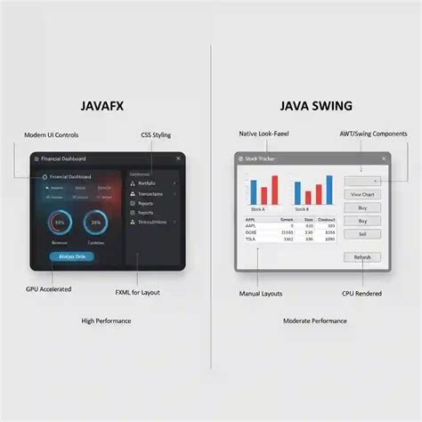 Image result for Java Swing vs JavaFX