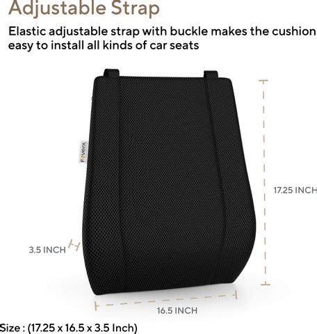 FOVERA Car Backrest Ergonomic Memory Foam Cushion Back / Lumbar Support ...