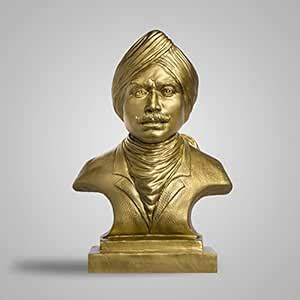 SILAII Mahakavi Bharathiyar Sculpture - 7 INCH, Gold Colour : Amazon.in ...