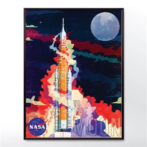 Poster of NSAS SLS Rocket Moon Landing Poster - wyatt9.com