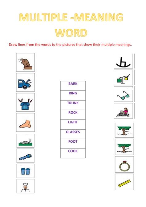 Multiple Meaning Words Worksheets | Times Tables Worksheets