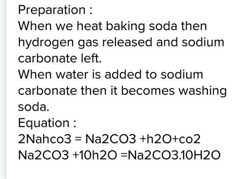 STARTING FROM NaCl GIVE THE PREPARATION OF WASHING SODA {CHEMICAL ...