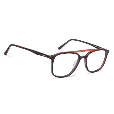 Matte Black Red Line Full Rim Rectangle Vincent Chase Classic Acetate ...