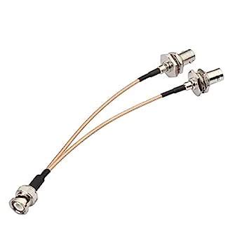 RF SIGNAL BNC Splitter Cable BNC Male to Dual BNC Female V Type BNC ...
