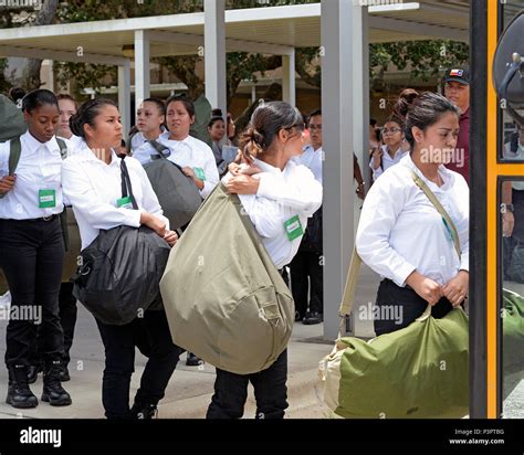 Texas ChalleNGe Academy-East candidates board the bus to the TCA-E ...
