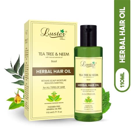 Buy Luster Tea Tree & Neem Herbal Hair Oil | Retains Scalp Moisture ...