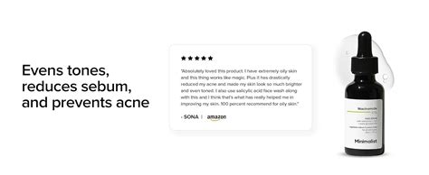 Minimalist Oil Control & Anti-Acne 10% Niacinamide Face Serum with Zinc ...