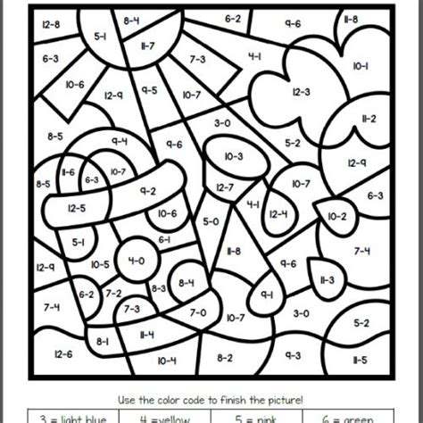 Spring Math Color by Number Worksheets 的图像结果