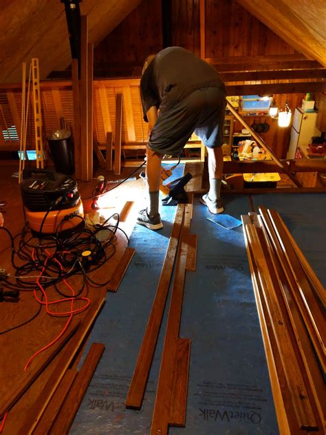 Laying a tongue & groove hardwood floor...oh my, so much work!