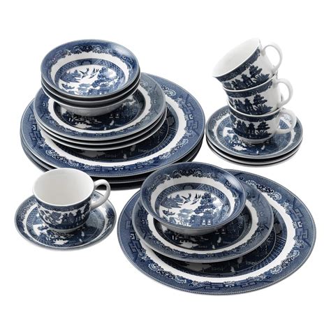 Johnson Brothers Willow Blue 20 Piece Dinnerware Set | Desertcart INDIA