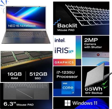 Thomson NEO Core Series Intel Core i7 12th Gen 1255U - (16 GB/512 GB ...